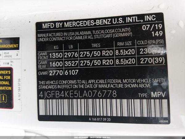 2020 MERCEDES-BENZ GLE 350 4MATIC
