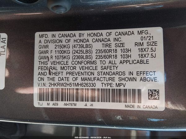2021 HONDA CR-V AWD EX