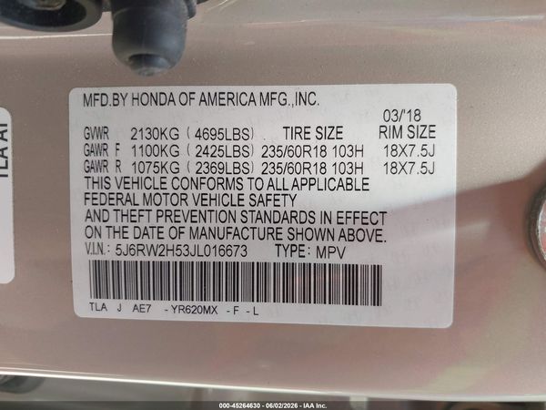 2018 HONDA CR-V EX