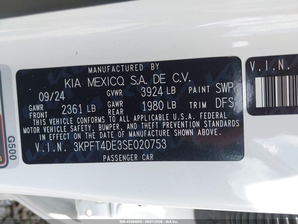 2025 KIA K4 LXS