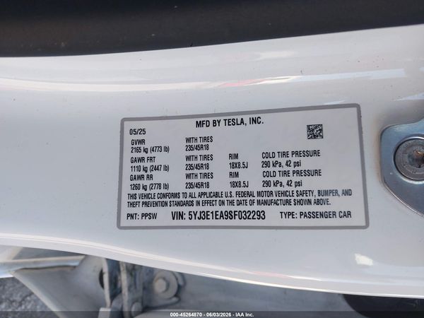 2025 TESLA MODEL 3