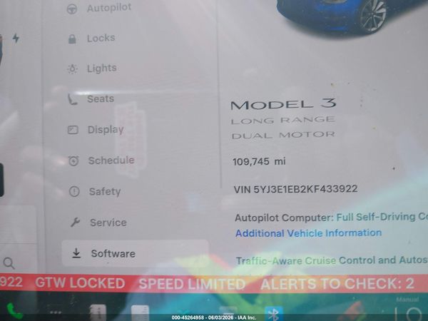 2019 TESLA MODEL 3 LONG RANGE/PERFORMANCE