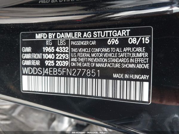 2015 MERCEDES-BENZ CLA 250 CLA250