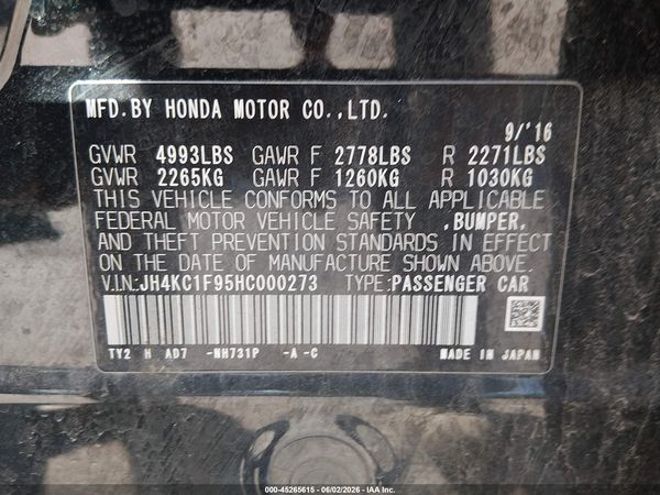 2017 ACURA RLX Advance Package