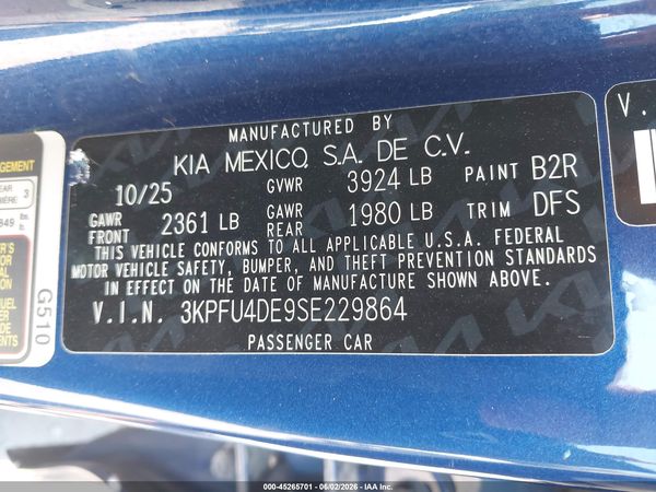 2025 KIA K4 EX