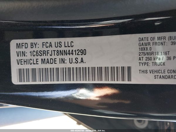 2022 RAM 1500 LARAMIE  4X4 5'7 BOX
