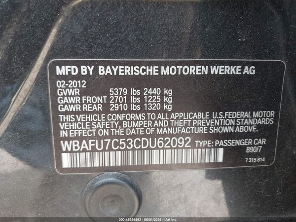 2012 BMW 535I XDRIVE