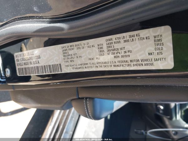 2021 JEEP GRAND CHEROKEE L OVERLAND 4X4