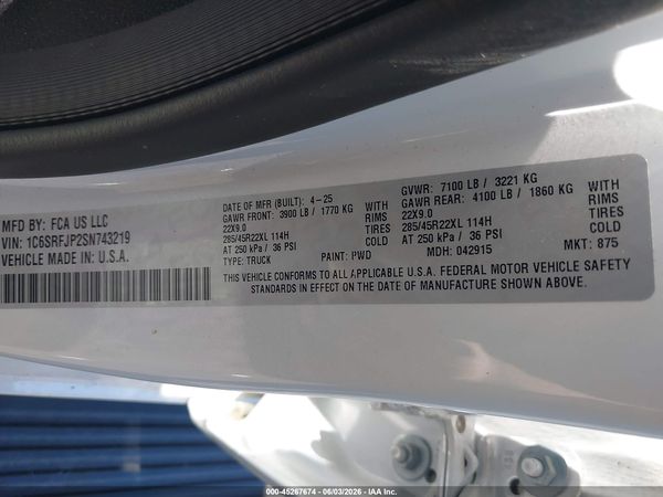 2025 RAM 1500 LARAMIE  4X4 5'7 BOX