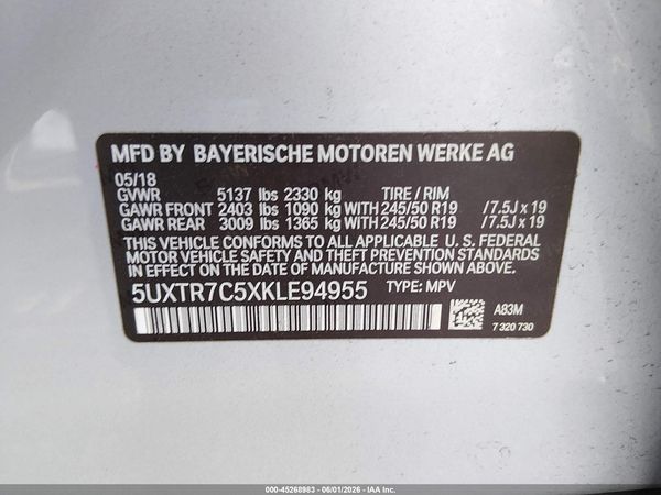 2019 BMW X3 SDRIVE30I