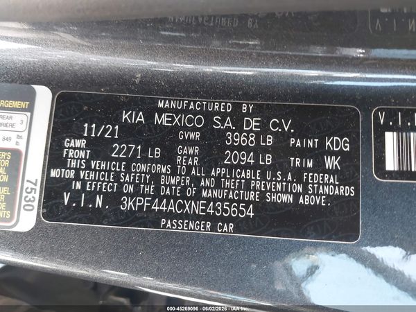 2022 KIA FORTE GT