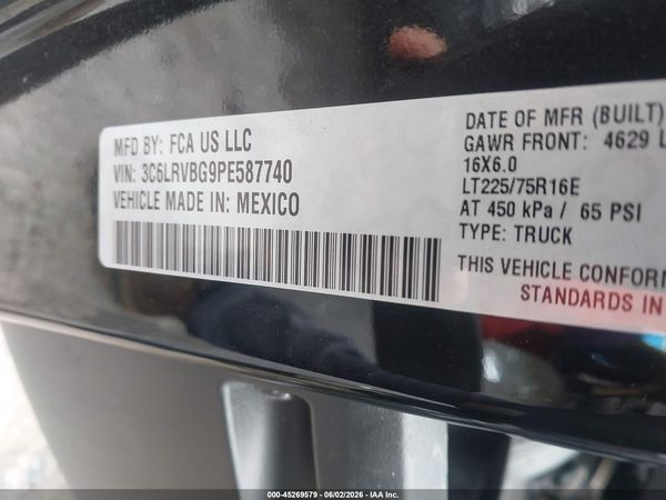 2023 RAM PROMASTER 1500 HIGH ROOF 136 WB