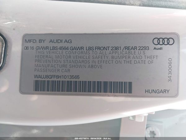 2017 AUDI A3 2.0T PREMIUM