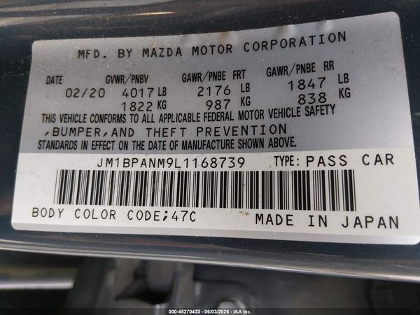 2020 MAZDA MAZDA3 PREMIUM PACKAGE