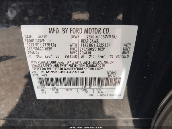 2020 FORD EDGE ST LINE