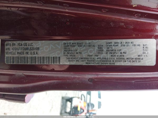 2021 JEEP GLADIATOR OVERLAND 4X4