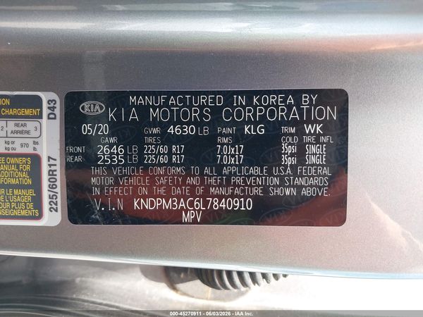 2020 KIA SPORTAGE LX