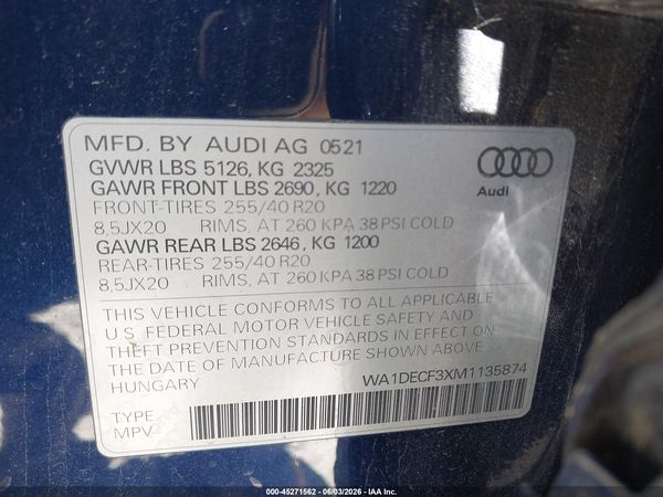 2021 AUDI Q3