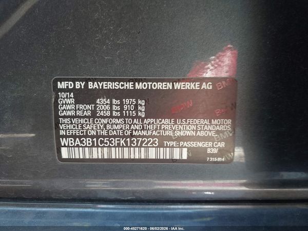2015 BMW 320I