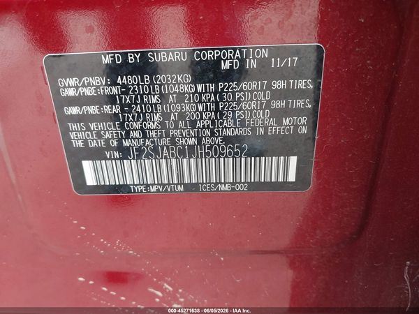 2018 SUBARU FORESTER 2.5I