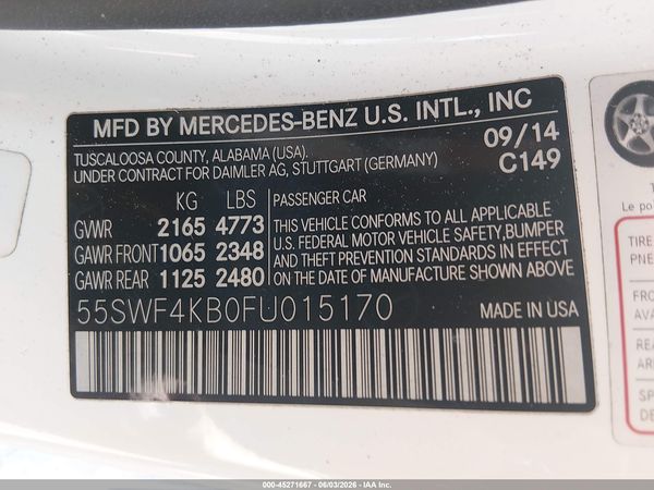 2015 MERCEDES-BENZ C 300 LUXURY 4MATIC