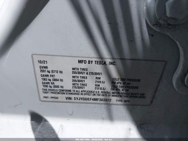 2021 TESLA MODEL Y