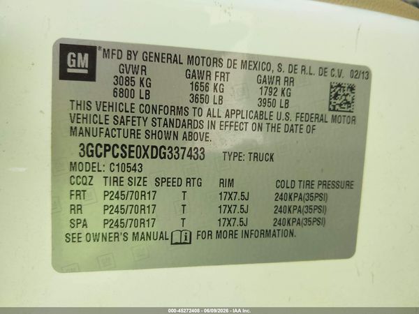 2013 CHEVROLET SILVERADO 1500 LT — I9