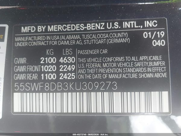 2019 MERCEDES-BENZ C 300 C300