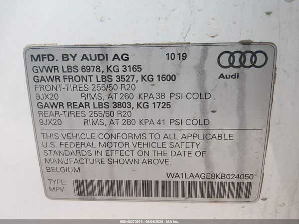 2019 AUDI E-TRON PREMIUM PLUS