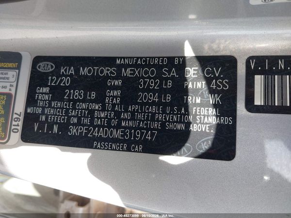 2021 KIA FORTE LXS