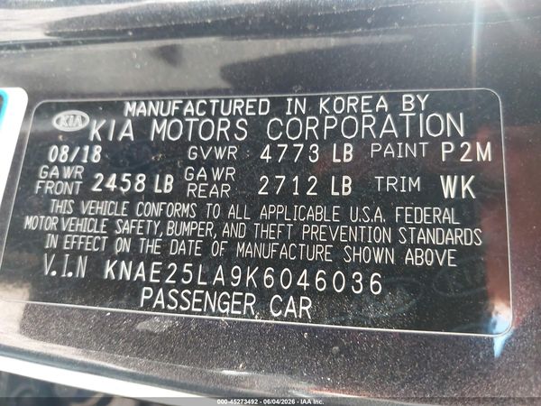 2019 KIA STINGER PREMIUM