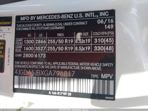 2016 MERCEDES-BENZ GLE 350 GLE350