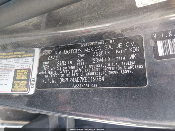 2019 KIA FORTE FE