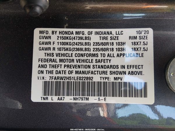 2020 HONDA CR-V AWD EX