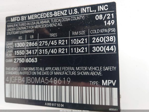 2021 MERCEDES-BENZ GLE 350 GLE350