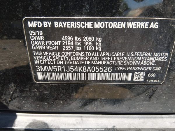 2019 BMW 330I