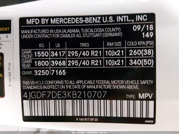 2019 MERCEDES-BENZ GLS 550 4MATIC
