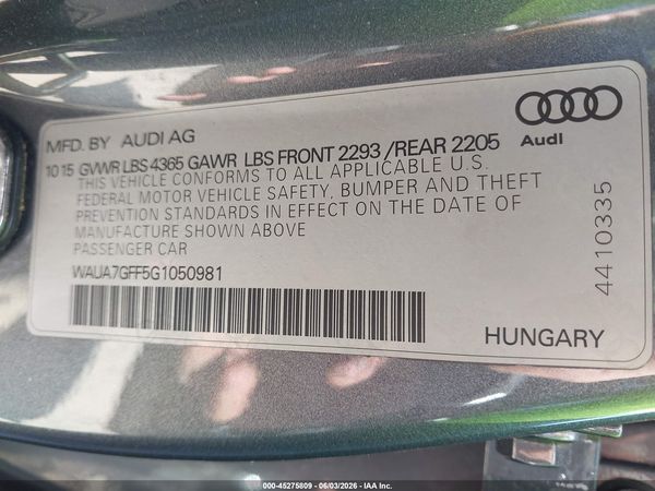 2016 AUDI A3 1.8T PREMIUM