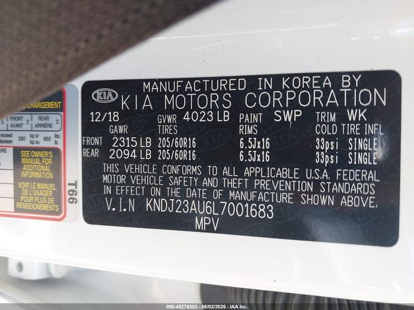 2020 KIA SOUL S