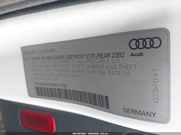 2017 AUDI A4 2.0T PREMIUM