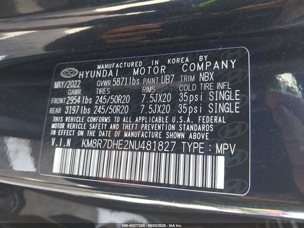 2022 HYUNDAI PALISADE CALLIGRAPHY