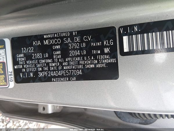 2023 KIA FORTE LXS