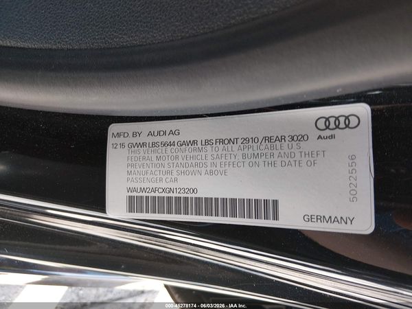 2016 AUDI S7 4.0T