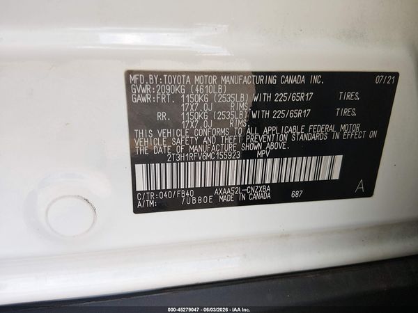 2021 TOYOTA RAV4 LE