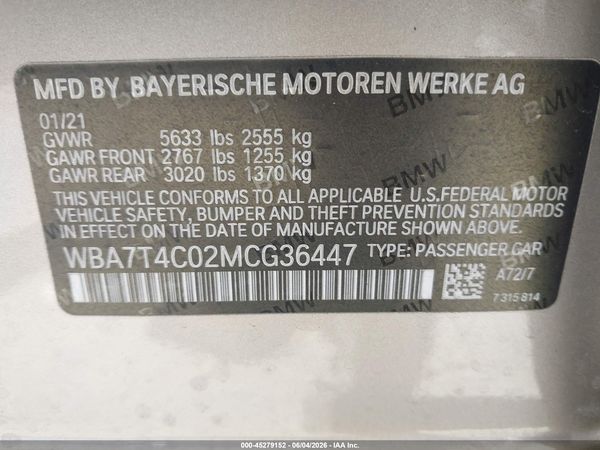 2021 BMW 740I XDRIVE
