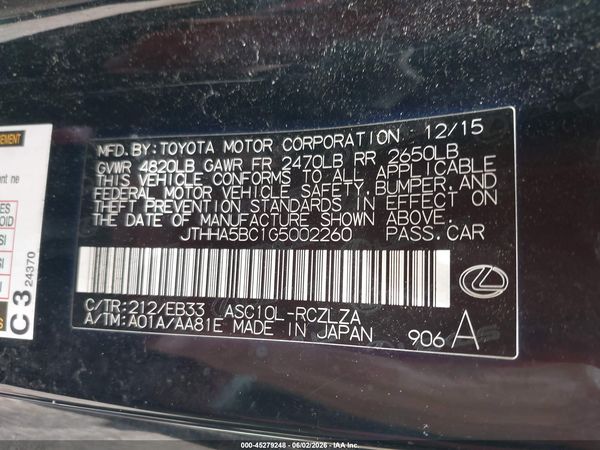 2016 LEXUS RC 200T