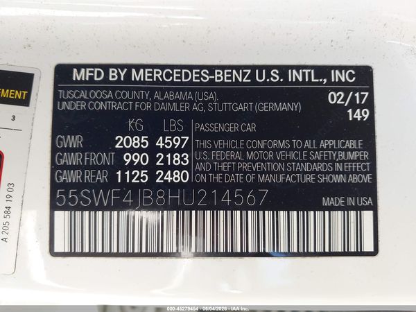 2017 MERCEDES-BENZ C 300 C300