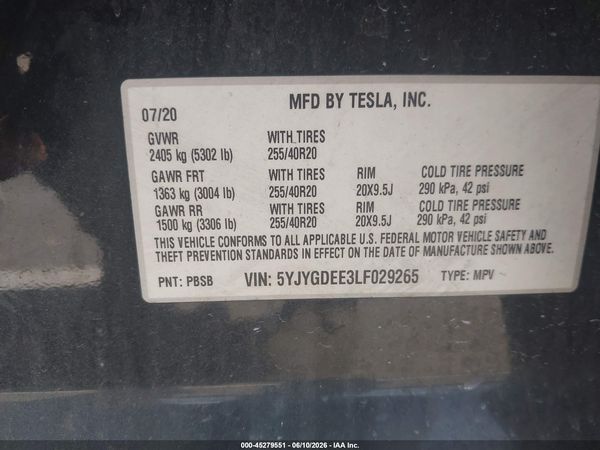 2020 TESLA MODEL Y