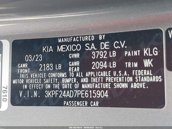 2023 KIA FORTE LXS