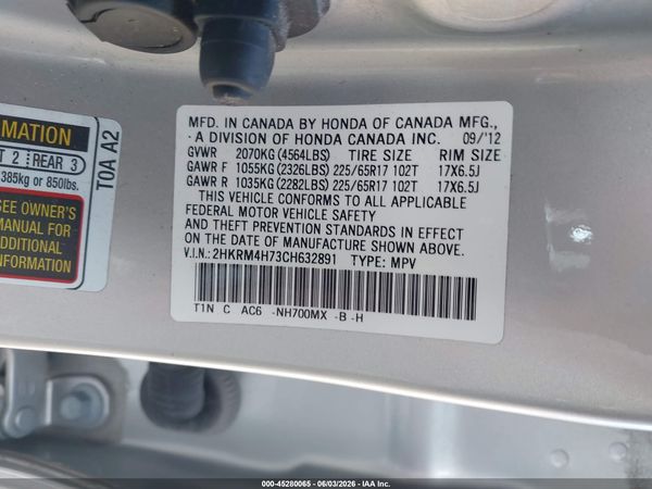 2012 HONDA CR-V EX-L